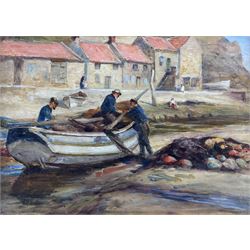 Robert Jobling (Staithes Group 1841-1923): Coble in Staithes Beck, oil on canvas unsigned 30cm x 40cm
Provenance: acquired by the vendor from the artist's great-grandson approximately 20 years ago - never previously been on the open market