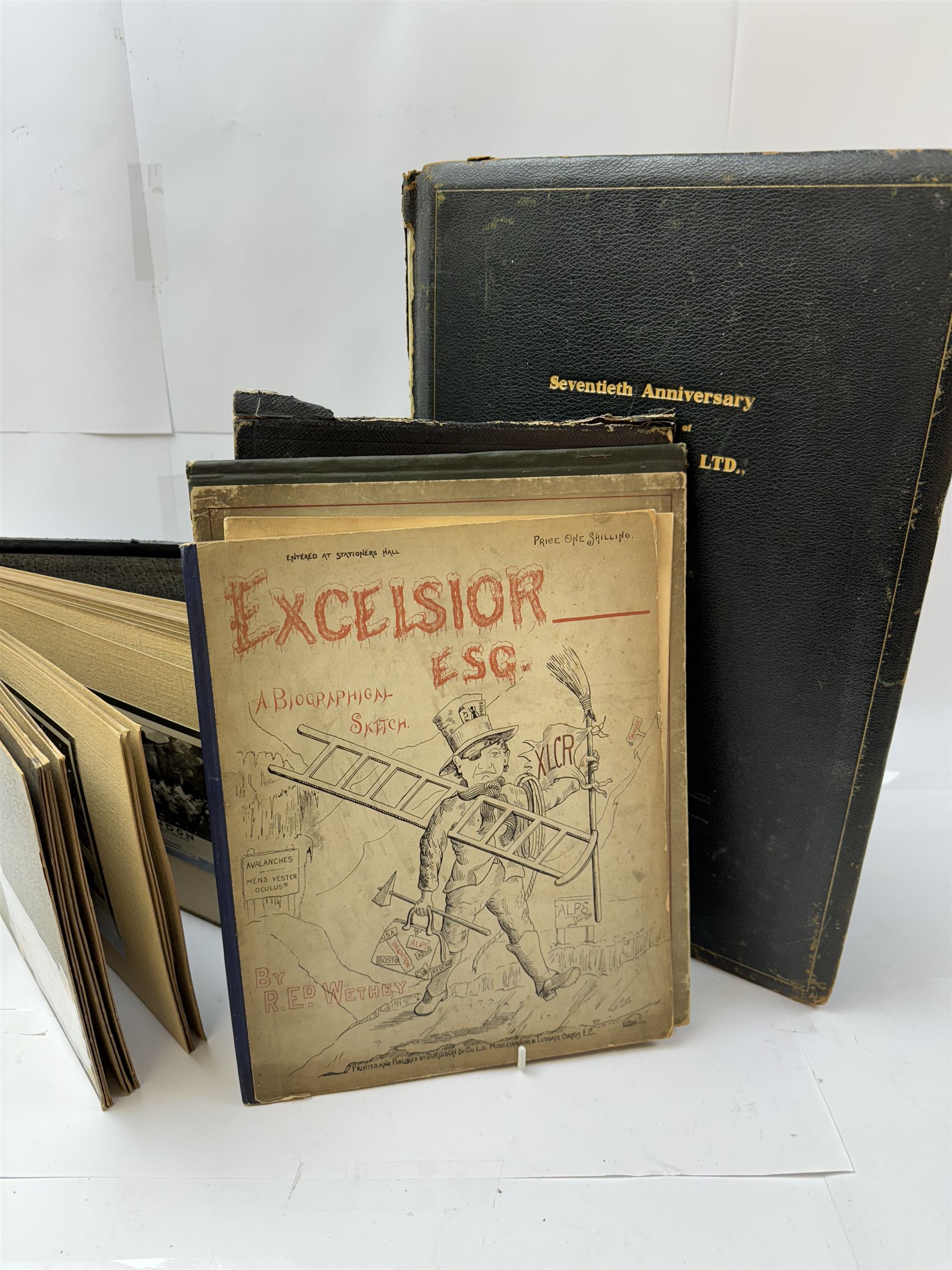 Two Jordison and Co Ltd archive books, folders with photographs of WWII posters, Souvenir booklet etc  