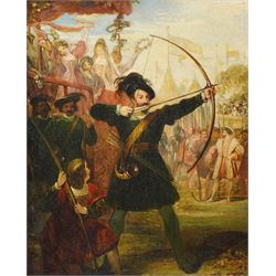 Francis Philip Stephanoff (British 1790-1860): Young Henry VIII as an Archer, oil on panel signed 26cm x 20cm