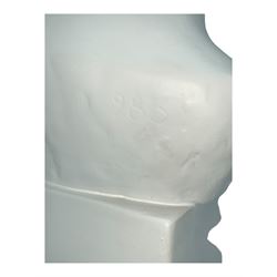 Large plaster bust depicting David, on integral square plinth, H61cm 