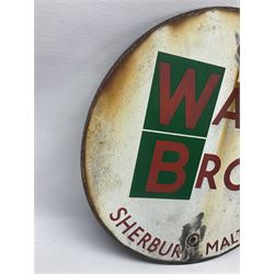 Ward Bros Sherburn Malton enamel sign, together with a Scarborough Hotels Association enamel sign, Malton sign D46cm 