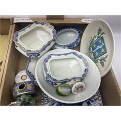 Tea service decorated with roses, together with Victorian and later ceramics etc, in four boxes