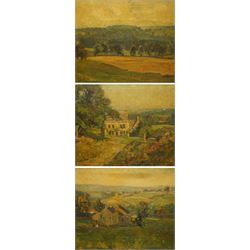 Reginald Grange Brundrit RA ROI (British 1883-1960): Yorkshire Landscapes, set three oils ...