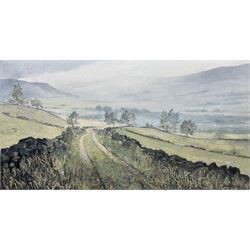 Alan Stuttle (Scarborough 1939-): 'Landscape - Yorkshire', oil on canvas signed, titled and dated 1976 verso 40cm x 75cm 