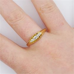 Victorian 18ct gold five stone old cut diamond ring, Birmingham 1896