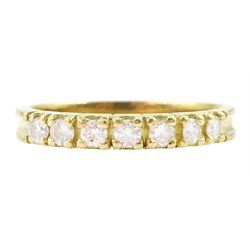 18ct good seven stone round brilliant cut diamond, half eternity ring, Sheffield 1995, tot...