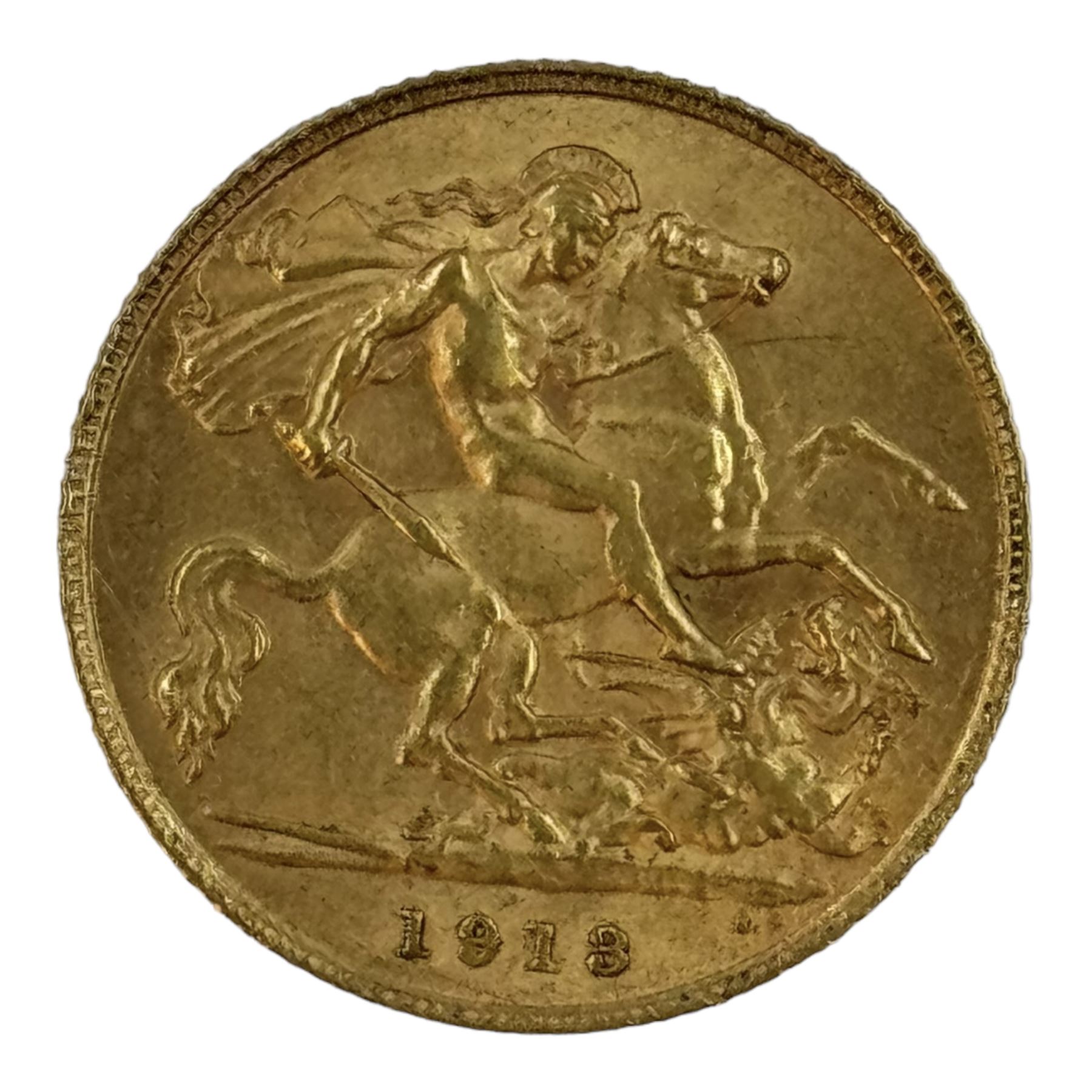 King George V 1913 gold half sovereign coin