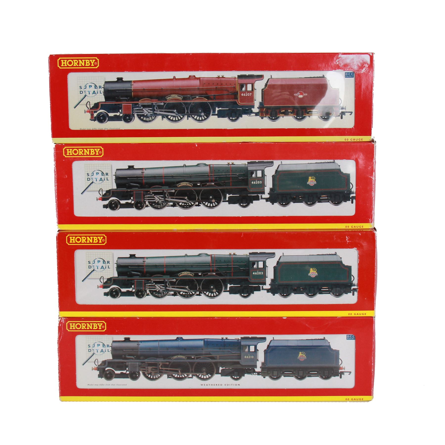 Four Hornby '00' gauge locomotives, comprising R2448 BR Princess Royal Class 4-6-2 Lady Patricia locomotive no. 46210, two R2226 BR Princess Class 4-6-2 examples, one original Princess Margaret Rose locomotive no.46203, the other re-worked as Duchess of Kent no. 46212 and R2447 BR Princess Class 4-6-2 Princess Arthur of Connaught no. 46207, all boxed 