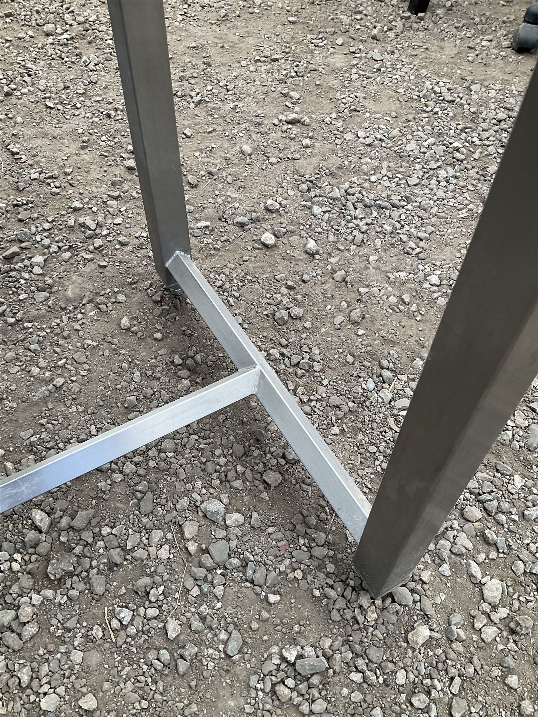 Small stainless steel preparation table, H stretcher base - THIS LOT IS TO BE COLLECTED BY APPOINTMENT FROM DUGGLEBY STORAGE, GREAT HILL, EASTFIELD, SCARBOROUGH, YO11 3TX