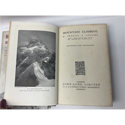 Mountaineering - twenty-six books including The West Face by Guido Magnone; The Conquest of Fitzroy by M.A. Azema; British Crags and Climbers by Pyatt & Noyce; A Mountain Called Nun Kun by Bernard Pierre; Mountain Climbing by Francis A. Collins; works by Frank S. Smythe, Edward Whymper, Arnold Lunn etc (26)