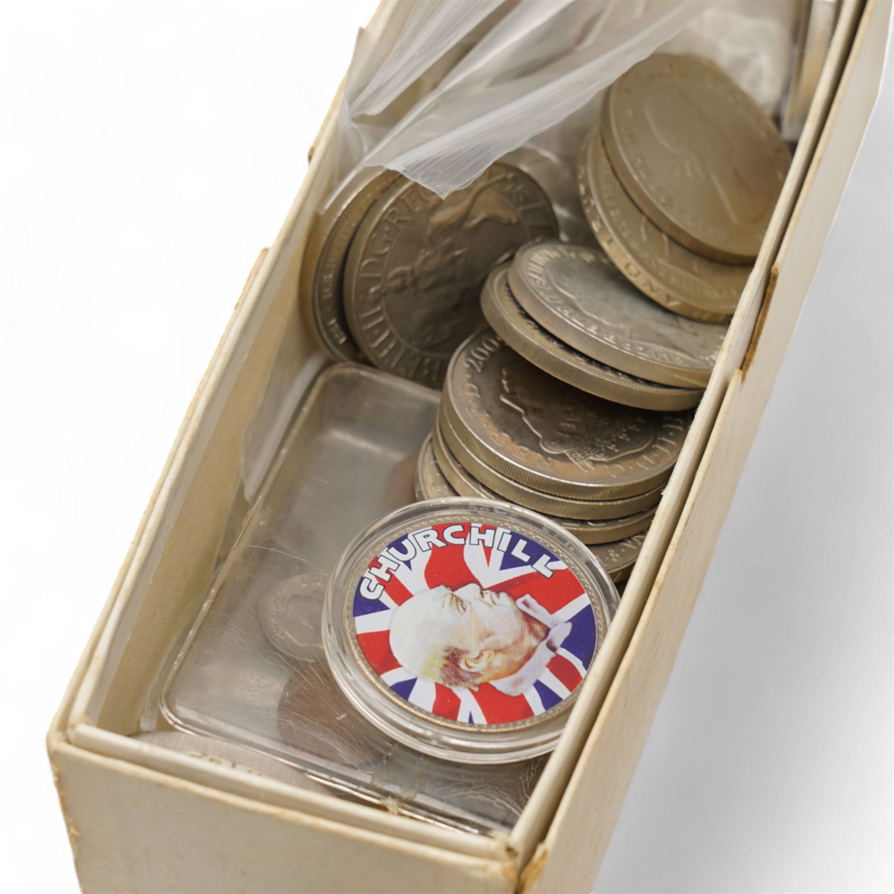 Great British and World coins, including pre-decimal pennies and other coinage, commemorative crowns, United States of America and other World coins