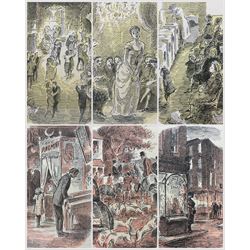 After Edward Ardizzone (British 1900-1979): Village Scenes, set of 12 prints framed as one, with accompanying poem overall 47cm x 87cm 