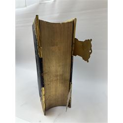 19th century family bible, brass bound with two clasps