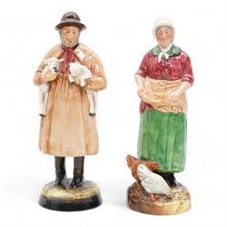 Two Royal Doulton figures 'The Farmers Wife' HN2069 and 'Lambing Time' HN1890 (2)