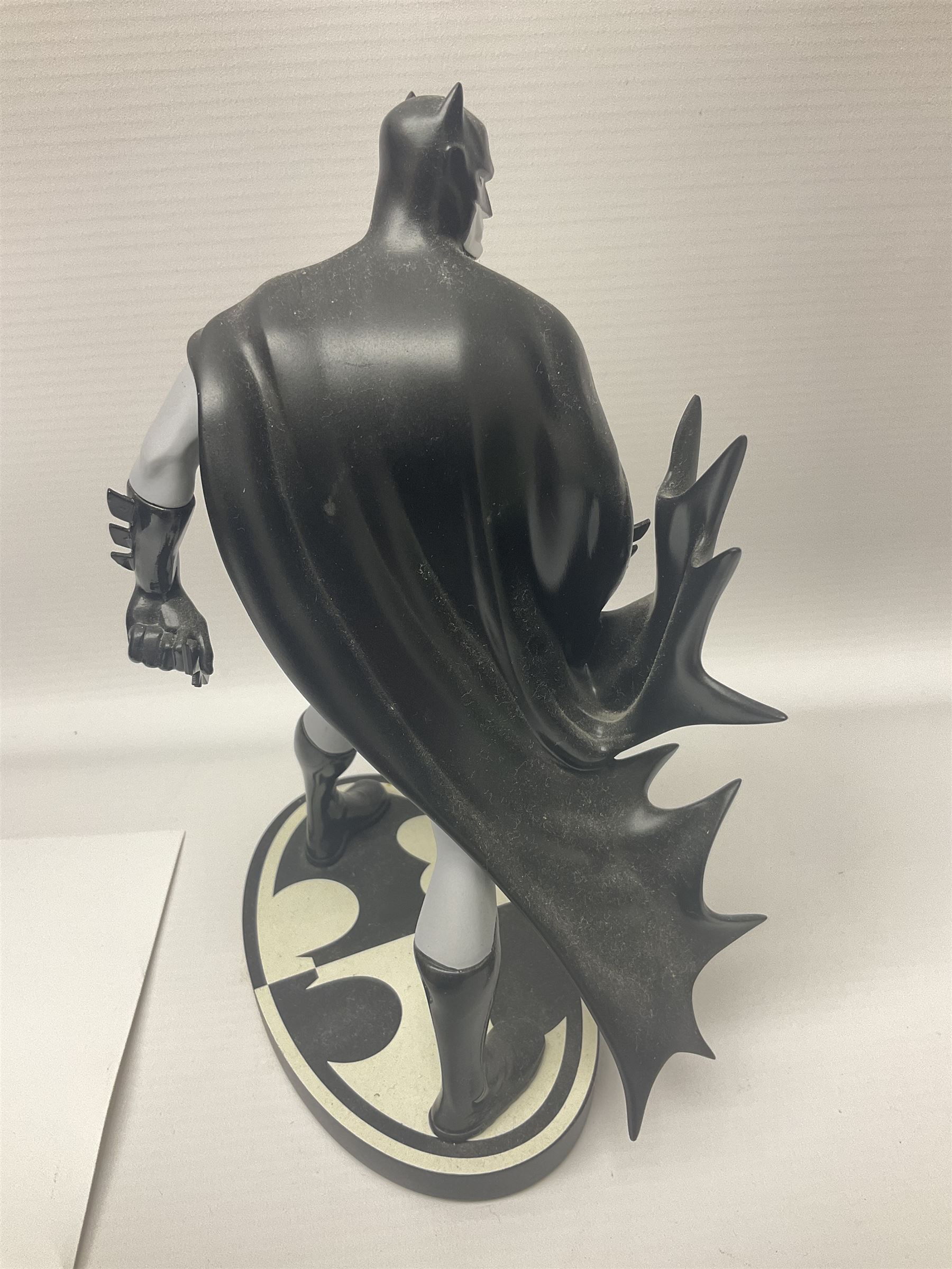 Group of five limited edition DC Direct Black and White Batman hand-painted cold-cast porcelain statues in original boxes, with two similar examples from DC Collectibles 