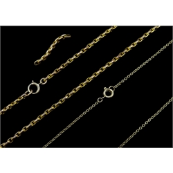  Victorian gold chain link necklace and one other both stamped 9ct, approx 10.2gm  