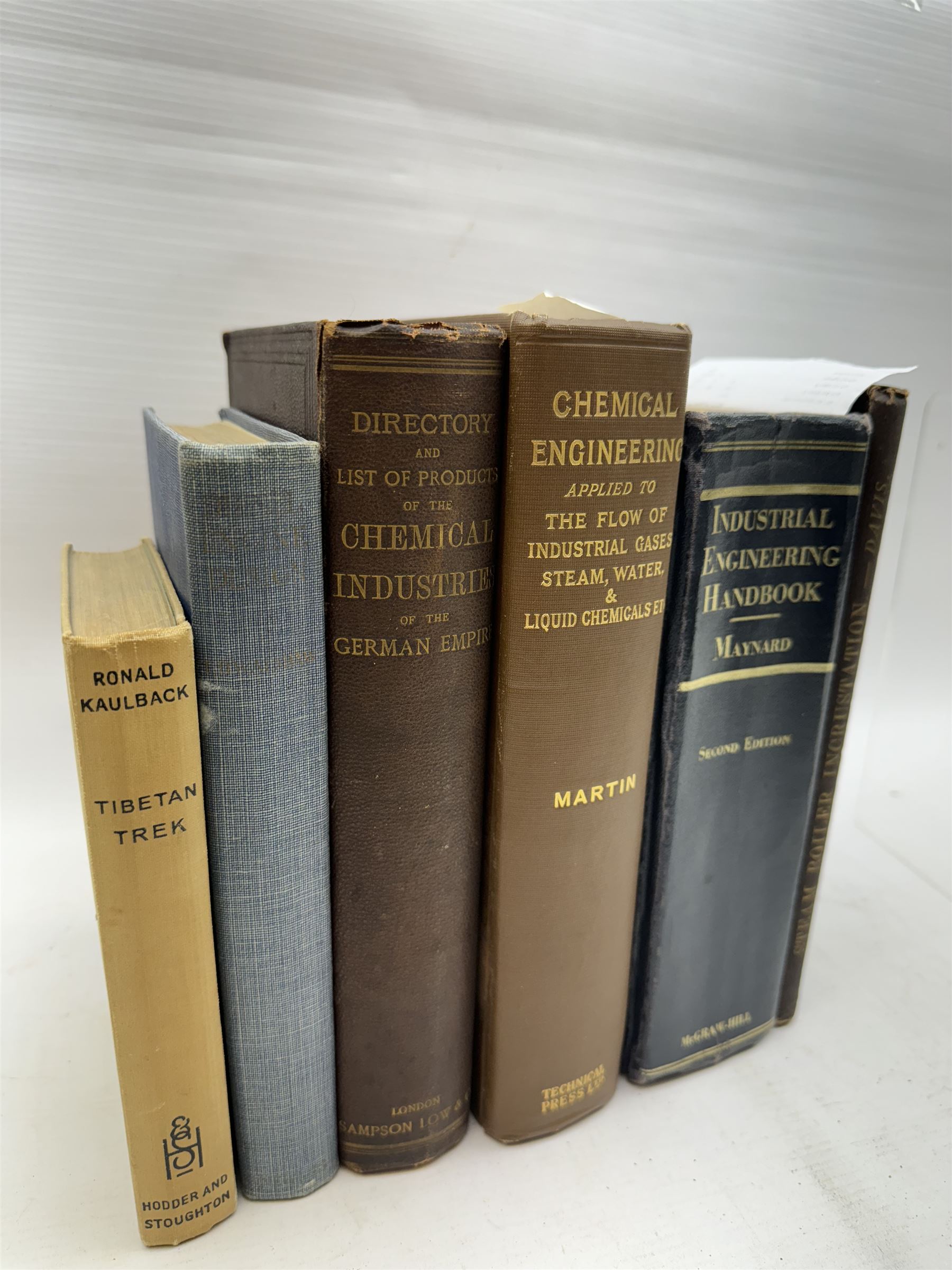 Six books, including Industrial engineering handbook, Steam Boiler Incrustation Chemical Engineering etc