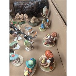 Collection of bird and animal figurines, including Goebel and Country Artists examples