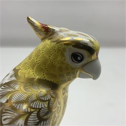 Royal Crown Derby Citron Cockatoo, with gold stopper, H13cm 