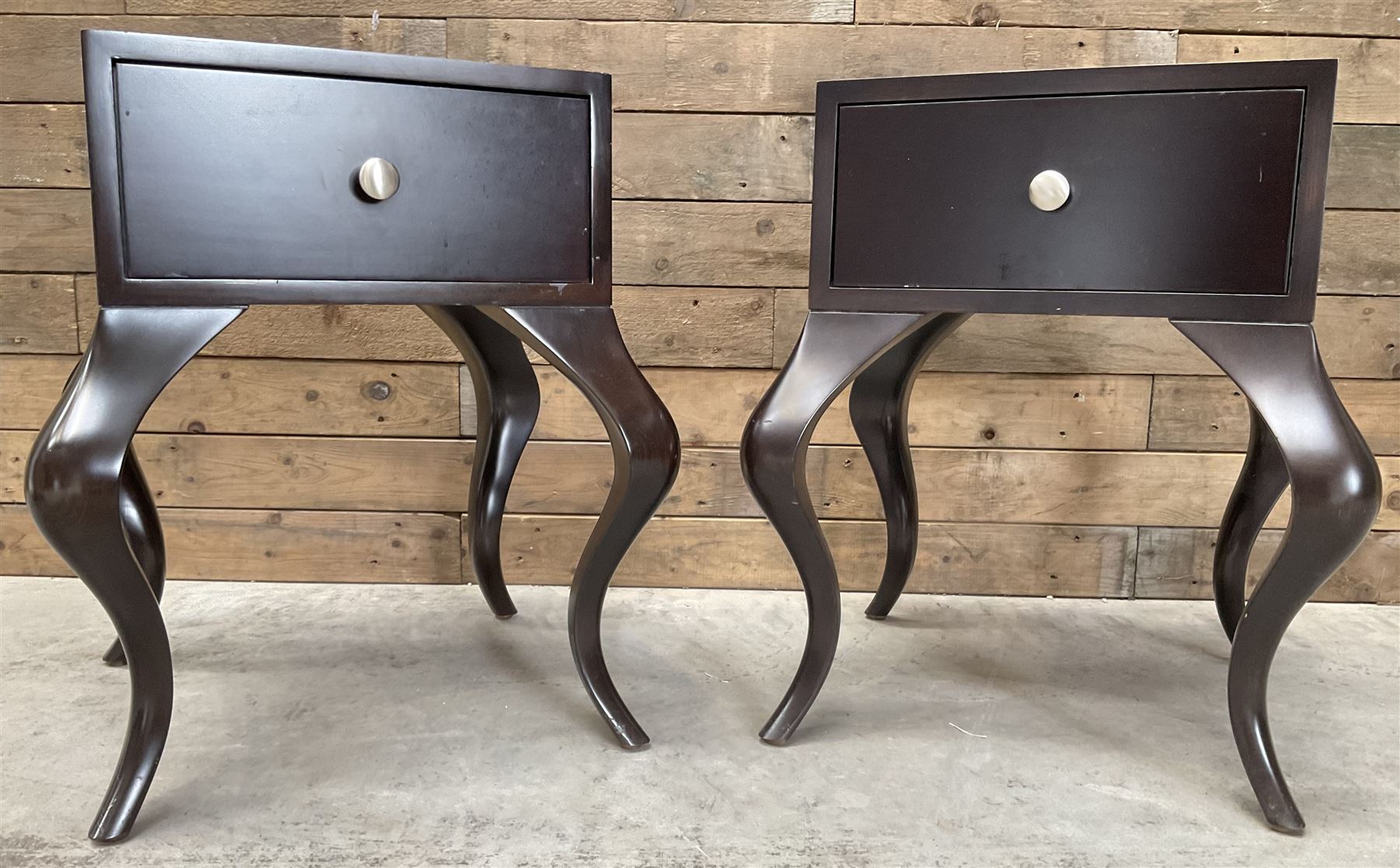 Pair of rosewood finish bedside chests