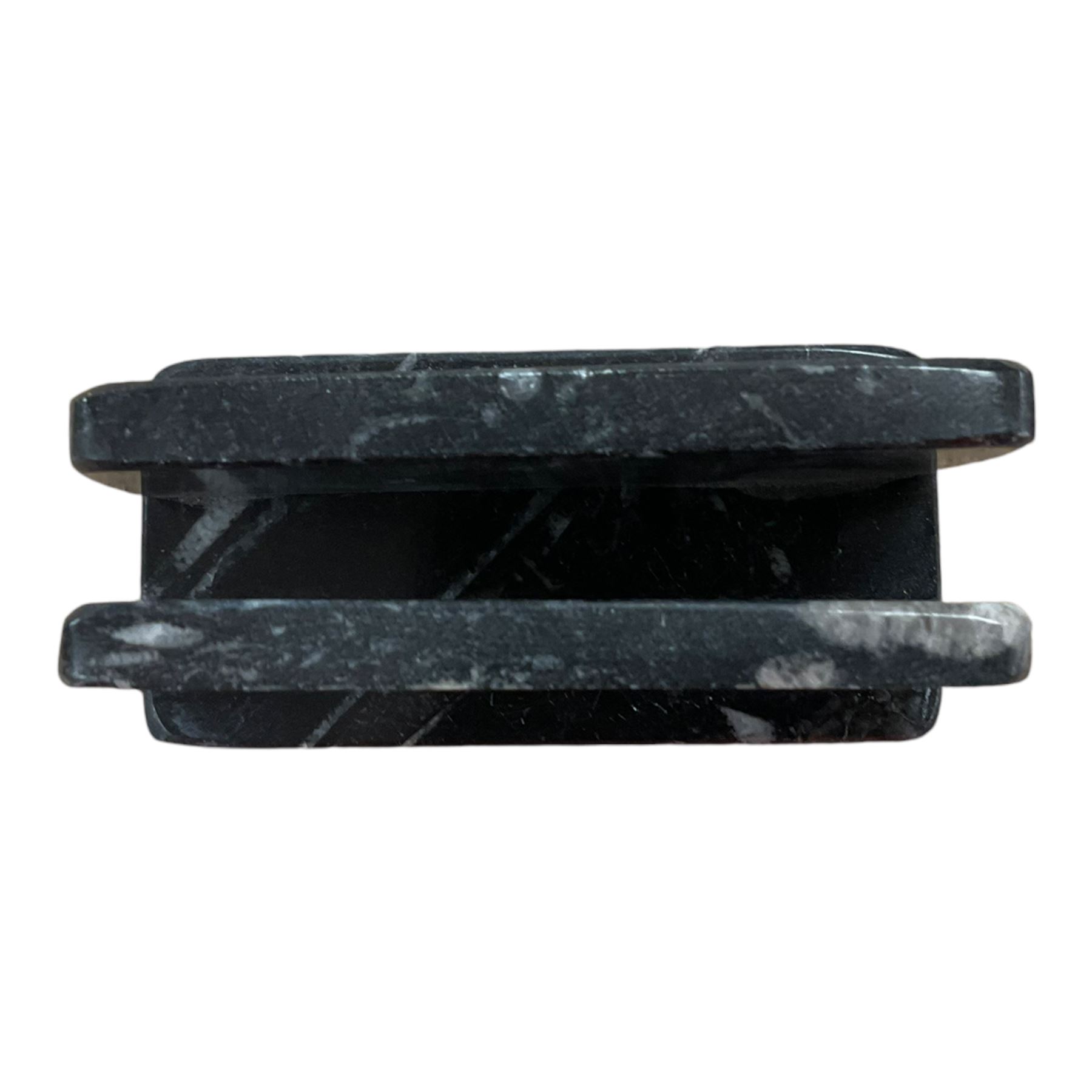 Letter rack with Orthoceras and Goniatites inclusions, H5cm, L10cm