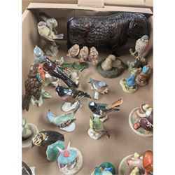 Collection of bird and animal figurines, including Goebel and Country Artists examples