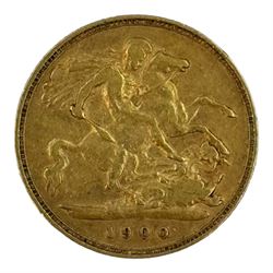 Queen Victoria 1900 gold half sovereign coin