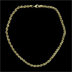 9ct gold fancy twist link chain necklace, hallmarked