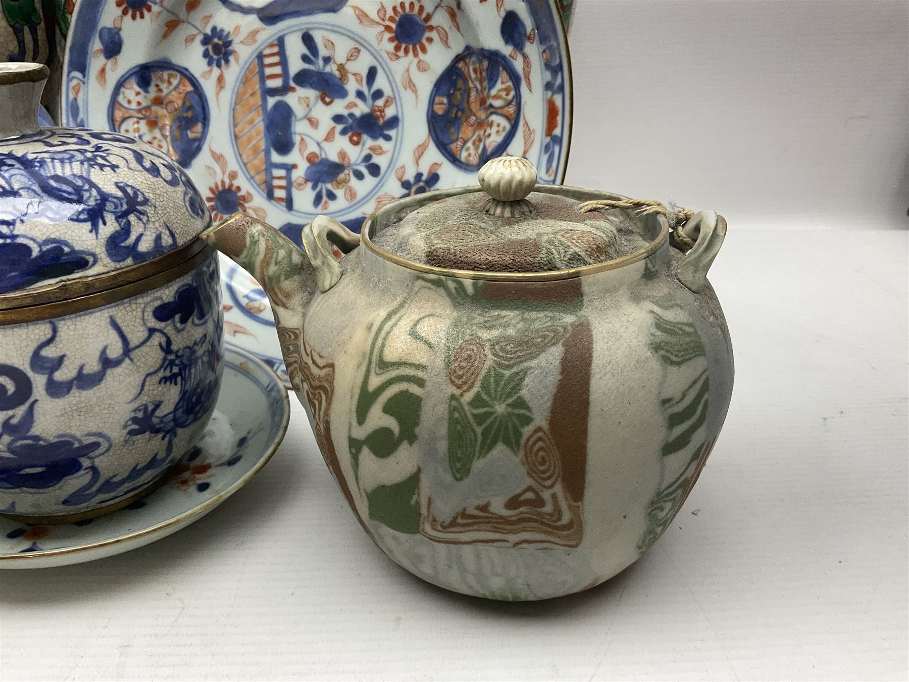 Two ginger jars, together with Banko style teapot and other collectables 