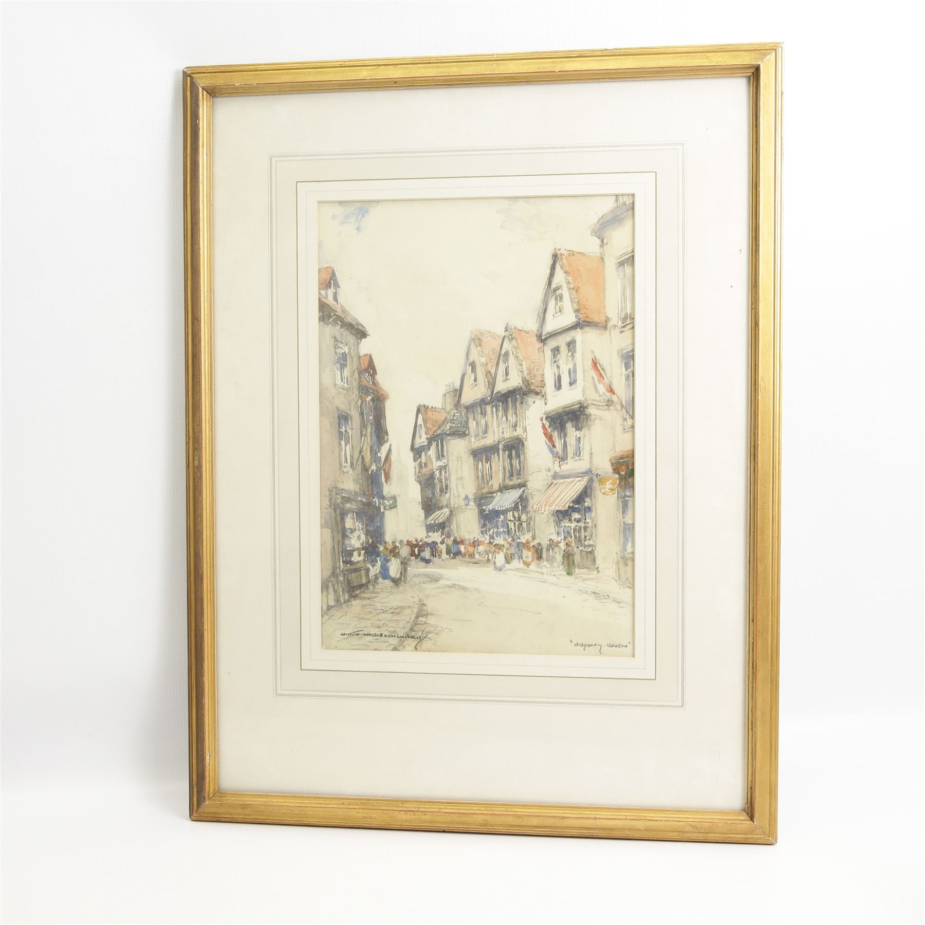 Victor Noble Rainbird (British 1887-1936): 'A Byway - Rouen', watercolour signed and titled 37cm x 26cm