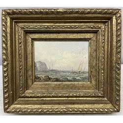 George Weatherill (British 1810-1890): Choppy Seas off the Yorkshire Coast, oil on board signed with initials 11cm x 15cm