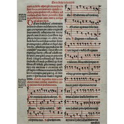 16th century manuscript page from the 'Pontificale Romanum', pub. Venice 1543, 30cm x 22cm...