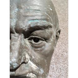 Composite cast head of Sir Winston Churchill, H28cm