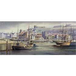 Kenneth W Burton (British 1946-): 'Whitby - Yorkshire', watercolour signed and titled 12cm x 27cm 