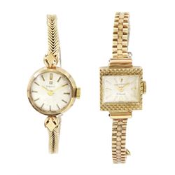 Tissot ladies 9ct gold manual wind wristwatch and a Rotary 9ct gold manual wind wristwatch...