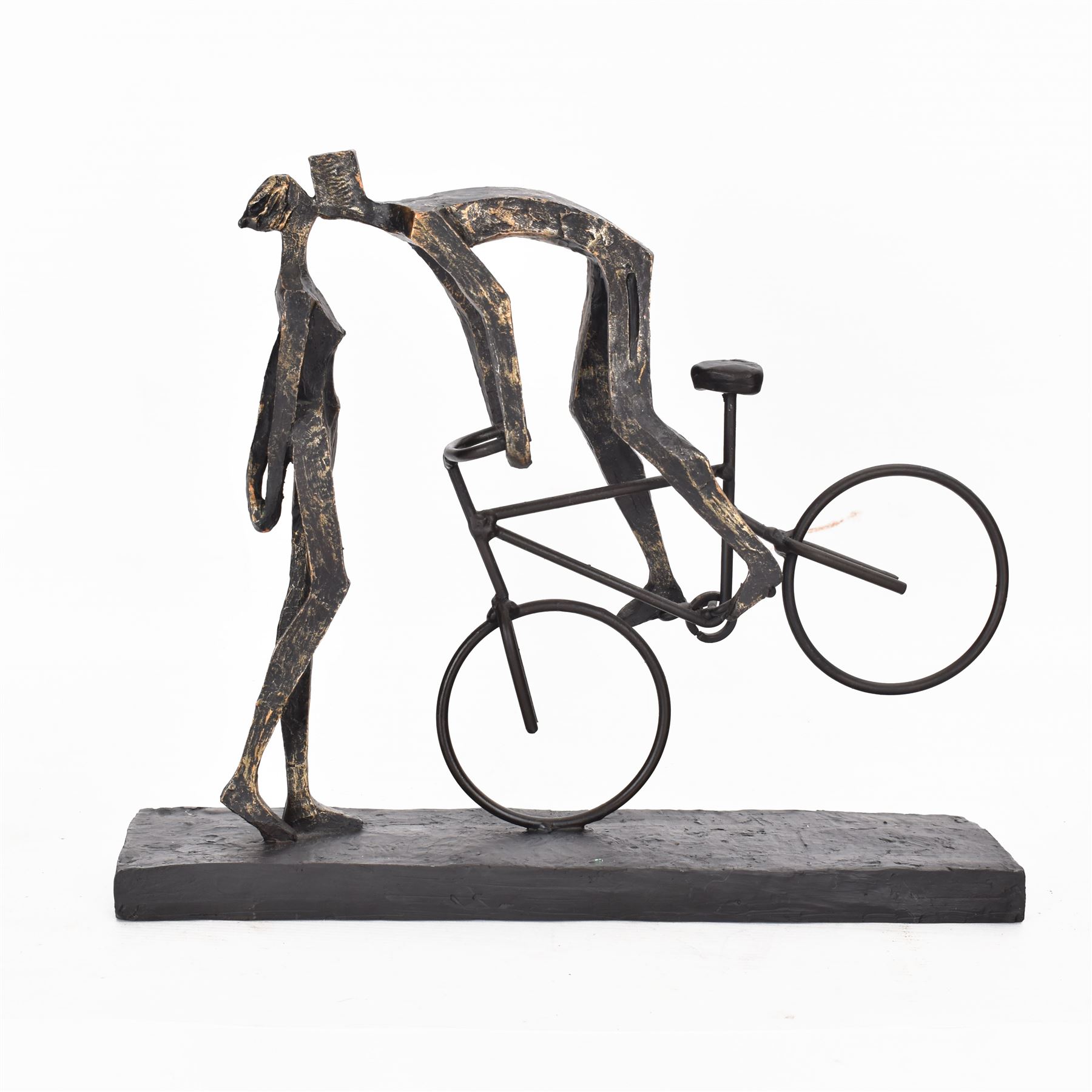 Libra Interiors 'Kissing Couple' bronzed sculpture, H30cm 