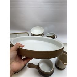 Denby Cotswold pattern, part tea and dinner service, including eight dinner plates, eight tea cups and saucers, serving dishes etc  