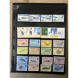 Queen Elizabeth II British Antarctic Territory mint stamps, including 1963-1969 SG 1 to 15a from half penny to both one pound values, 1993 SG 218-229 etc and a small number of Australian Antarctic Territory stamps, housed on stock pages