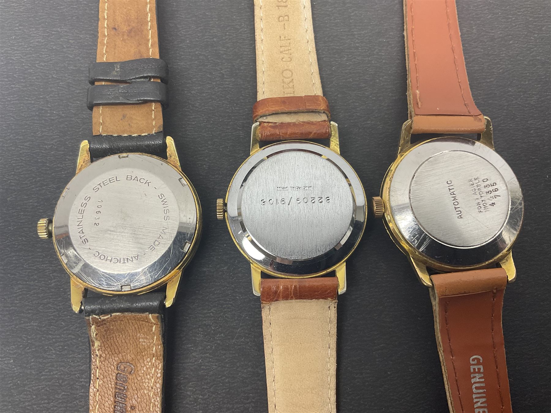 Seven manual wind wristwatches including Tissot, MuDu, Record, Roamer, Ramino, Aerolux and Vertex and three automatic wristwatches including Tissot Seastar, Penguin and Carronade