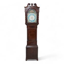 Joseph Scott of Leeds - 8-day oak and mahogany longcase clock c1865, with a swan necked pe...