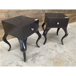 Pair of rosewood finish bedside chests