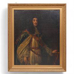 Circle of Sir Peter Lely (Dutch 1618-1680): Three-Quarter Length Portrait of King Charles ...