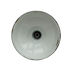 Industrial 'Benjamin' type grey enamel centre light fitting