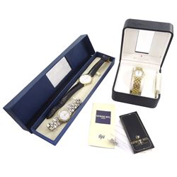 Three Raymond Weil quartz wristwatches including Parsifal and two gold-plated