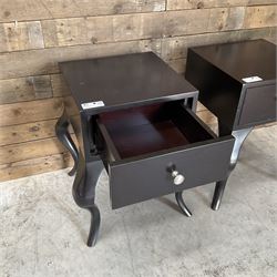 Pair of rosewood finish bedside chests