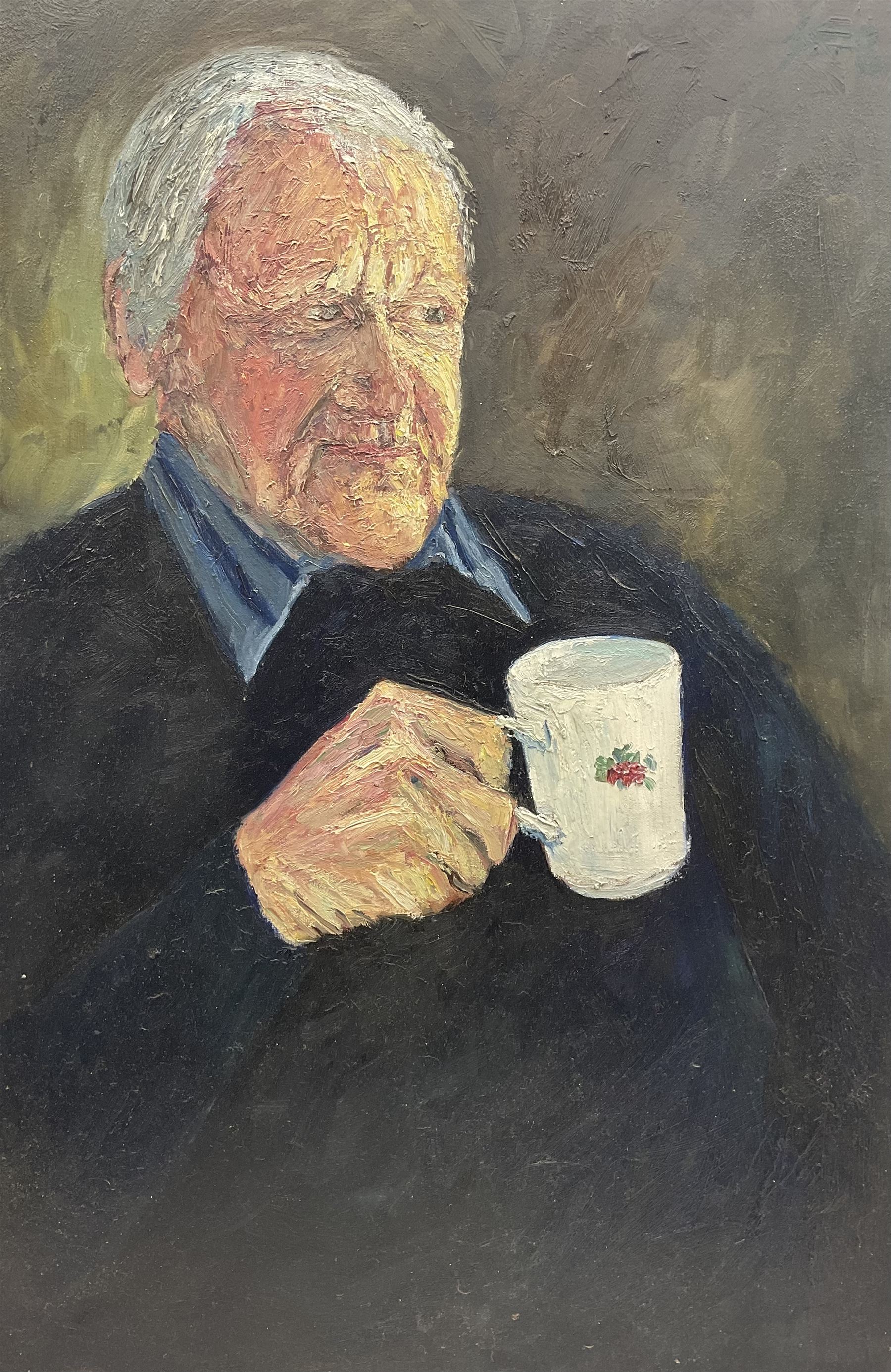 English School (Late 20th century): Grandad, impasto oil on canvas indistinctly signed and dated '94 u.l. 76cm x 50cm