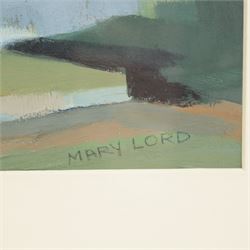 Mary Ann Lord (Yorkshire 1931-): 'Moors Above Halifax', oil on paper signed, titled on label verso 38cm x 55cm