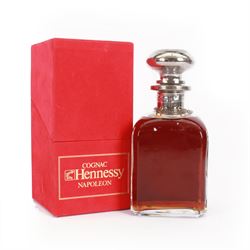 Hennessy Napoleon Cognac in square glass Library decanter with label, unknown contents and...