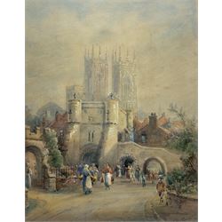 Frederick William Booty (British 1840-1924): Bootham Bar - York, watercolour signed and da...