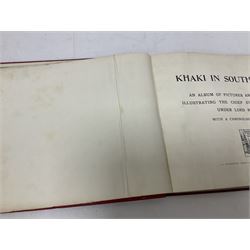 Khaki in South Africa, published by Geo Newnes, Ltd; An Album of Pictures and Photographs Illustrating the Chief Events of the War Under Lord Roberts. With a Chronological History, illustrated throughout with full page photographs and illustrations by war artists, together with The First World War a Photographic History, published by Daily Express publications   